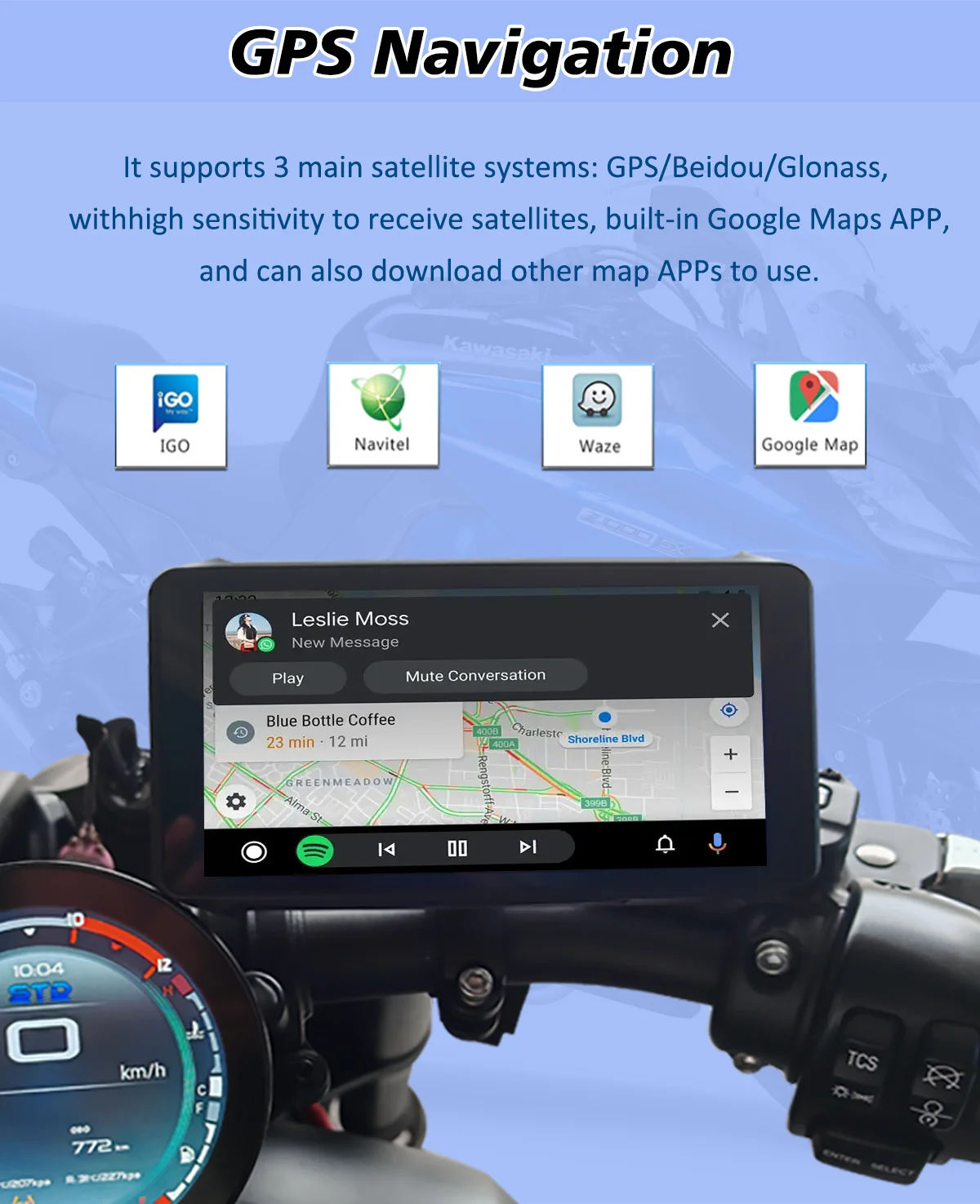 6.1" Waterproof Motorcycle GPS Display