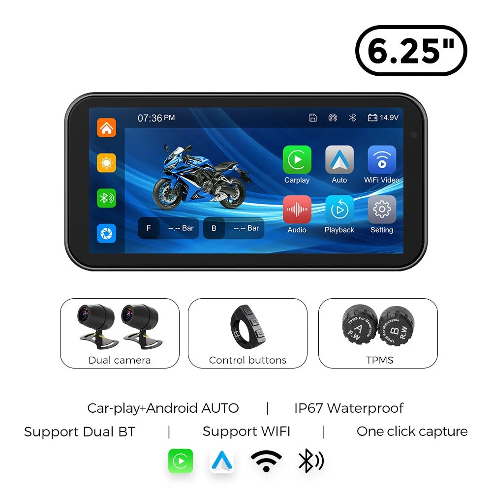 NaviFly 6.25" Motorcycle GPS Display