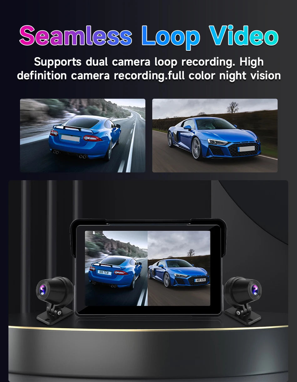 Vtopek 5"/7" Motorcycle GPS DVR