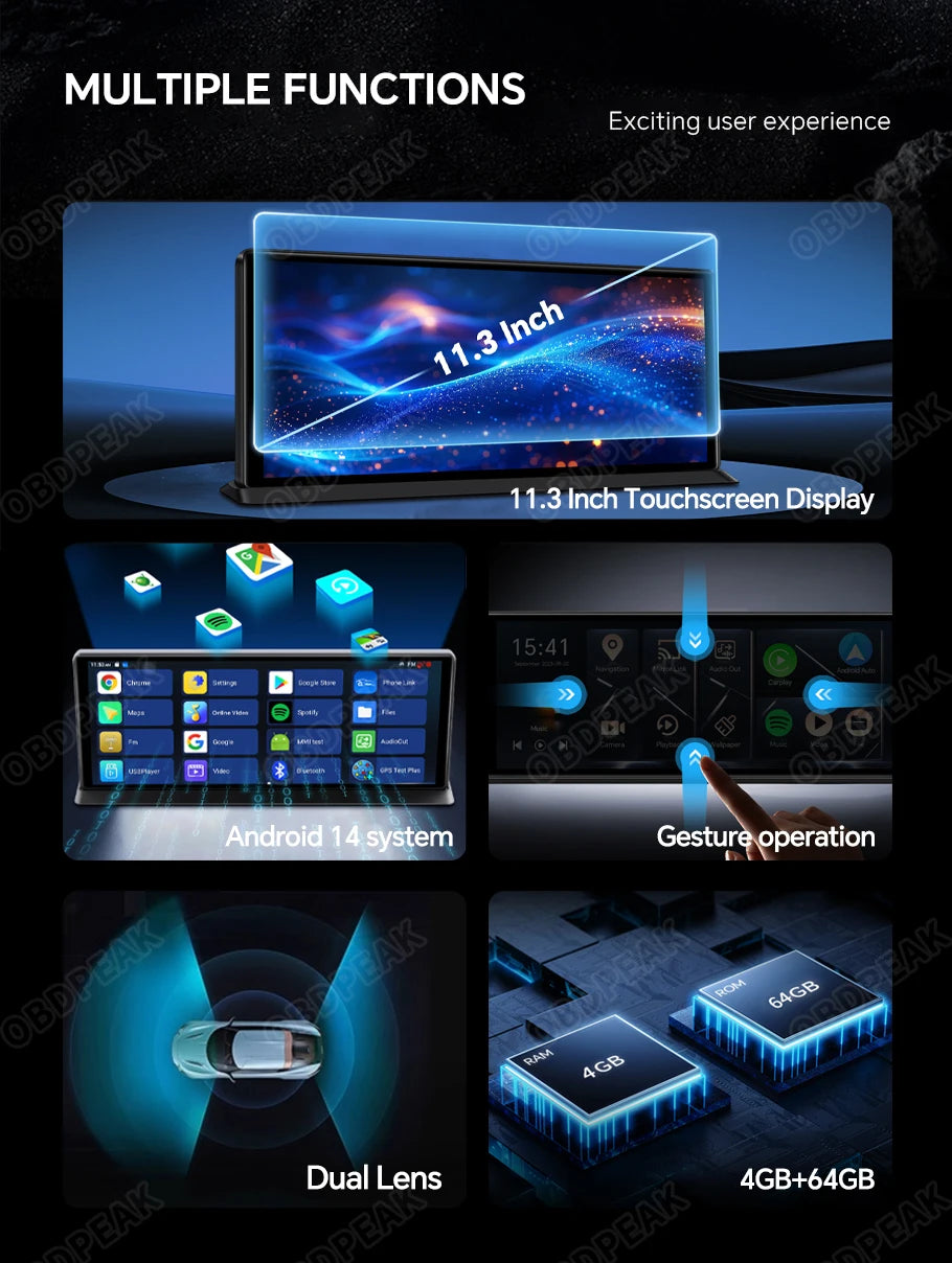 K60 Pro Smart Rearview Mirror Dash Cam