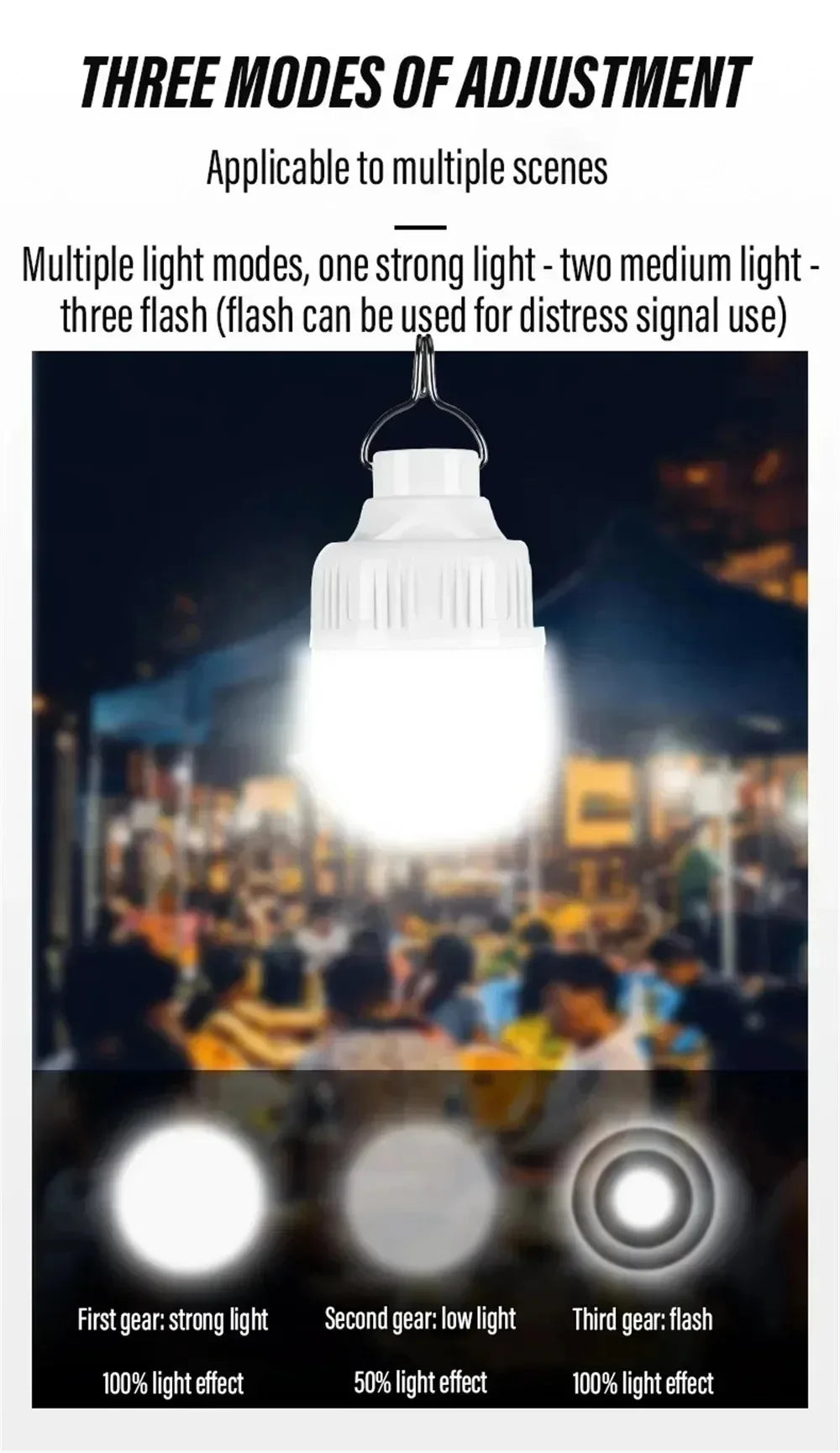 USB Rechargeable LED Camping Bulb