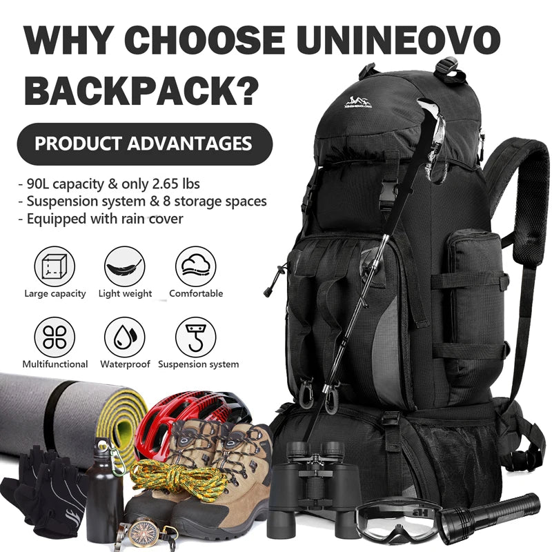 90L Waterproof Hiking Backpack