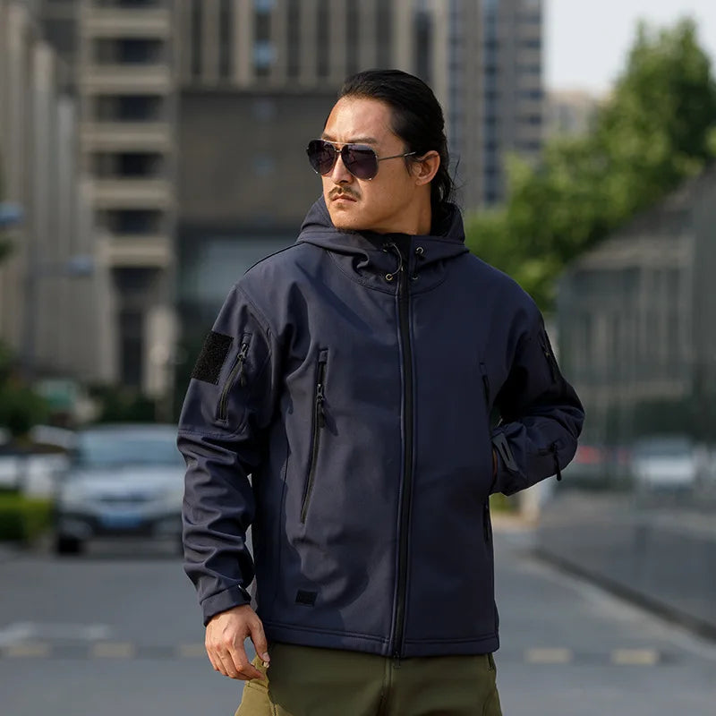 Men’s Sharkskin Softshell Camouflage Tactical Jacket