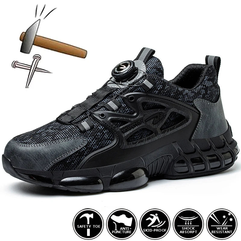 Rotating Button Steel Toe Safety Shoes