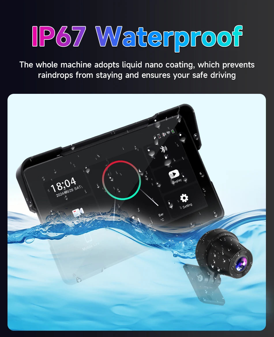 Vtopek 5"/7" Motorcycle GPS DVR