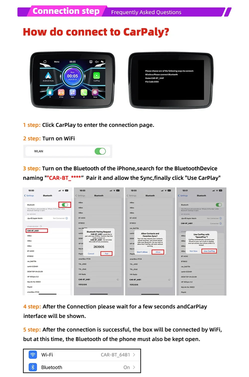 EKIY 5.0" Motorcycle GPS Display  Product Highlights: