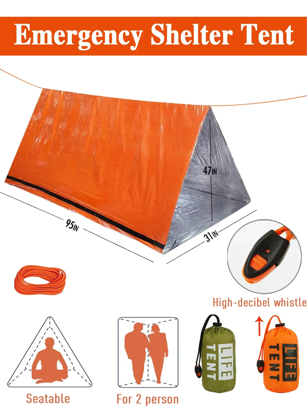 2 Person Waterproof Emergency Tent