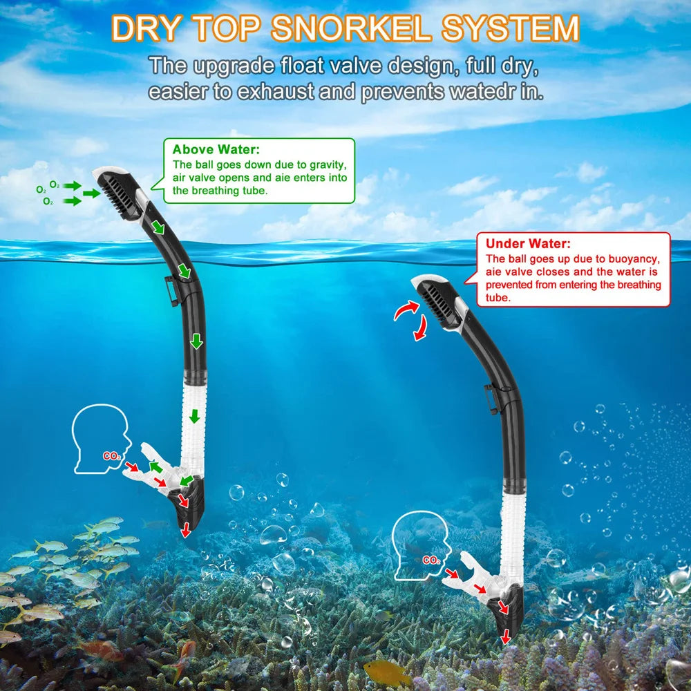Adult Dry Snorkel Diving Set