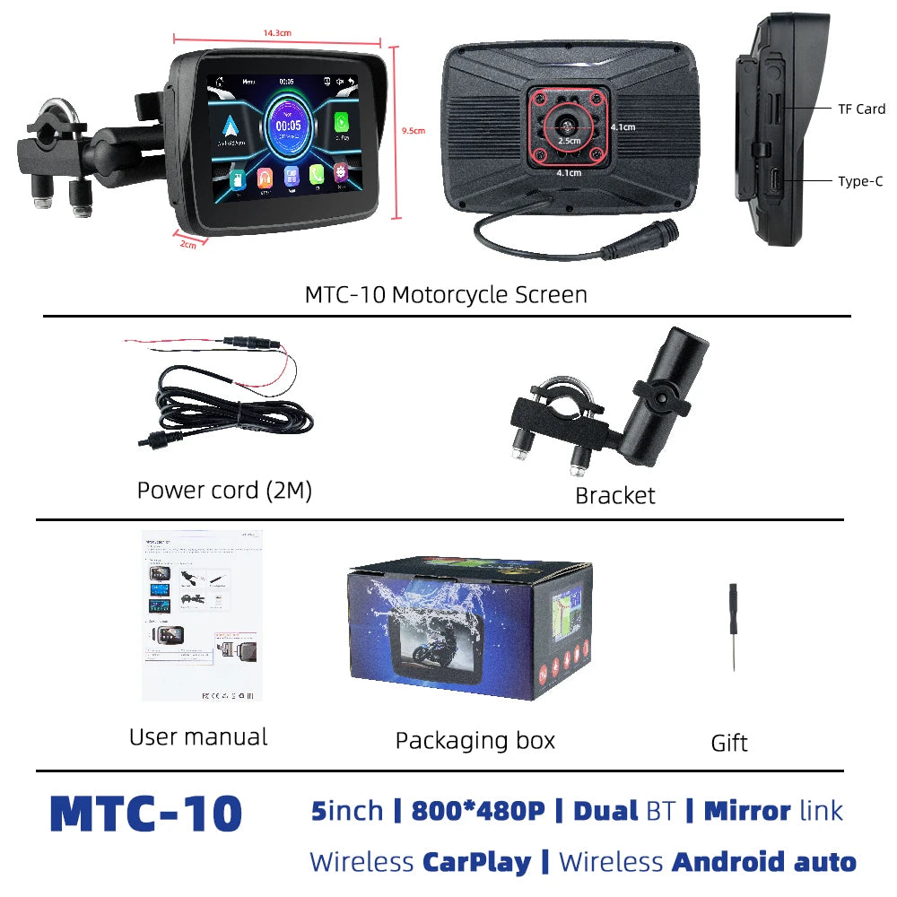 EKIY 5.0" Motorcycle GPS Display  Product Highlights: