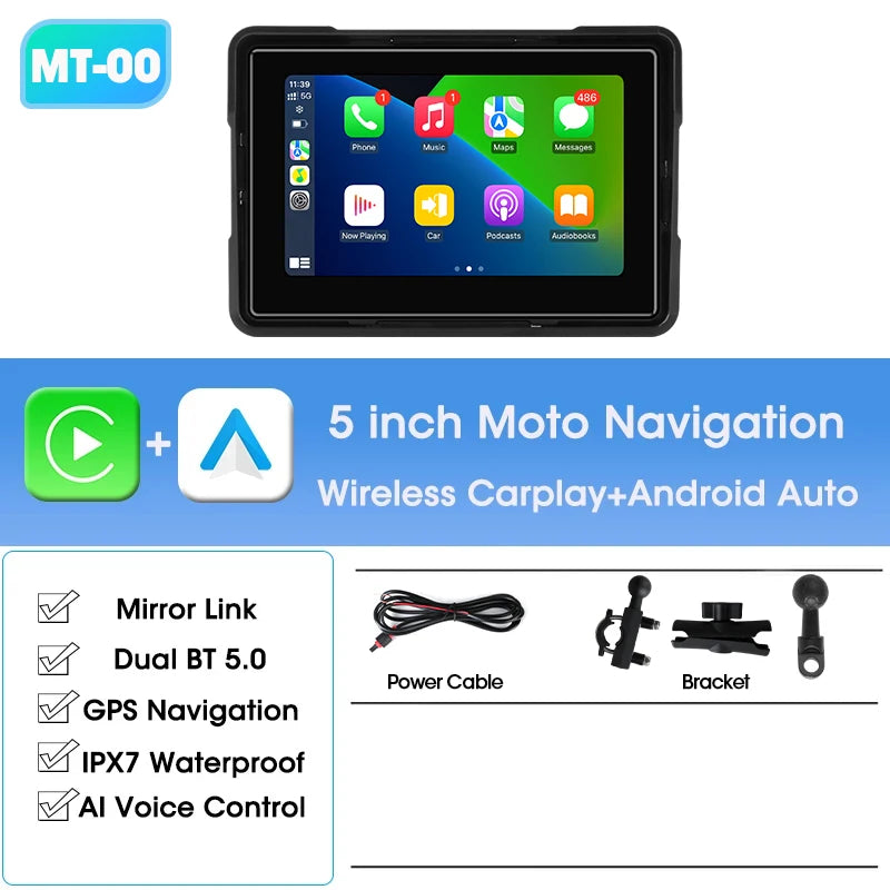 Portable CarPlay Motorcycle GPS
