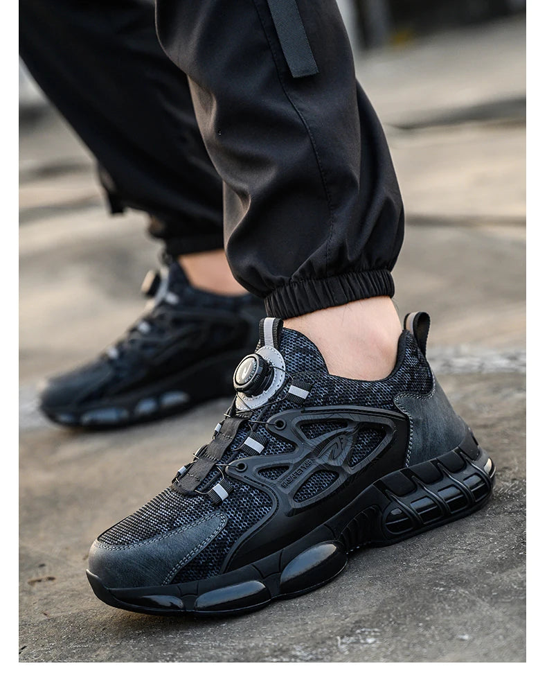 Rotating Button Steel Toe Safety Shoes