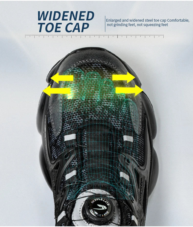 Rotating Button Steel Toe Safety Shoes