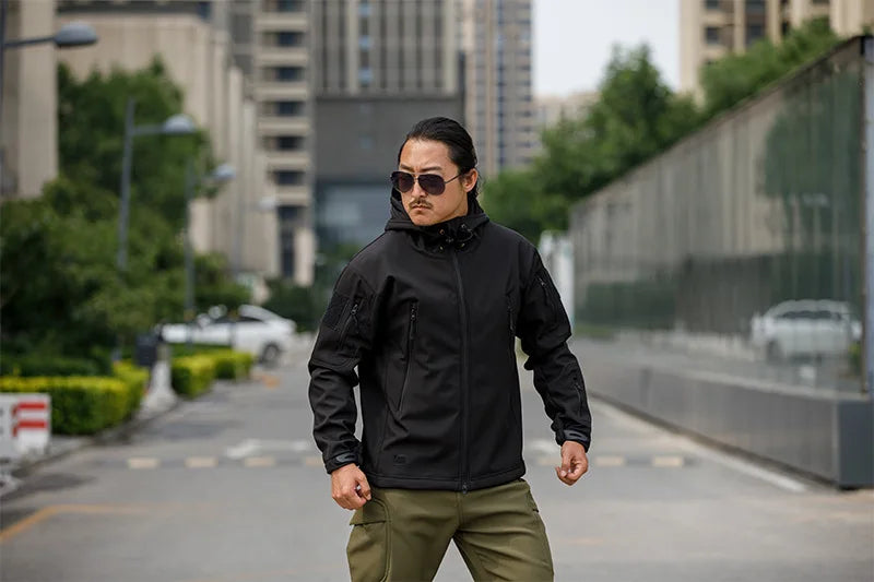 Men’s Sharkskin Softshell Camouflage Tactical Jacket