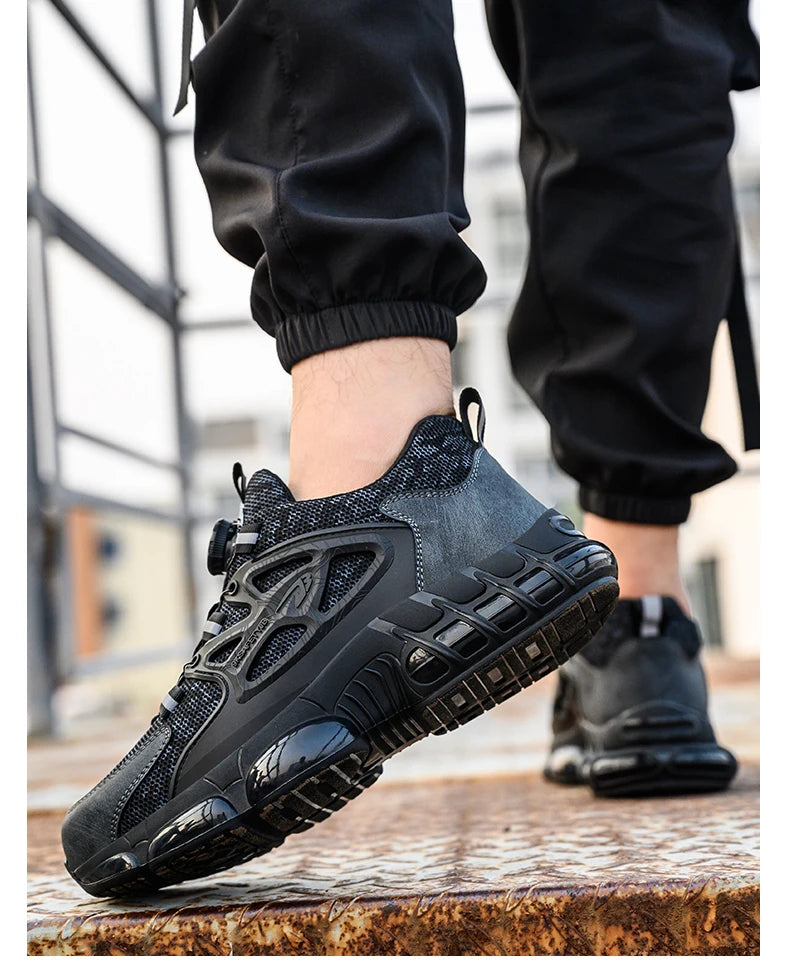 Rotating Button Steel Toe Safety Shoes