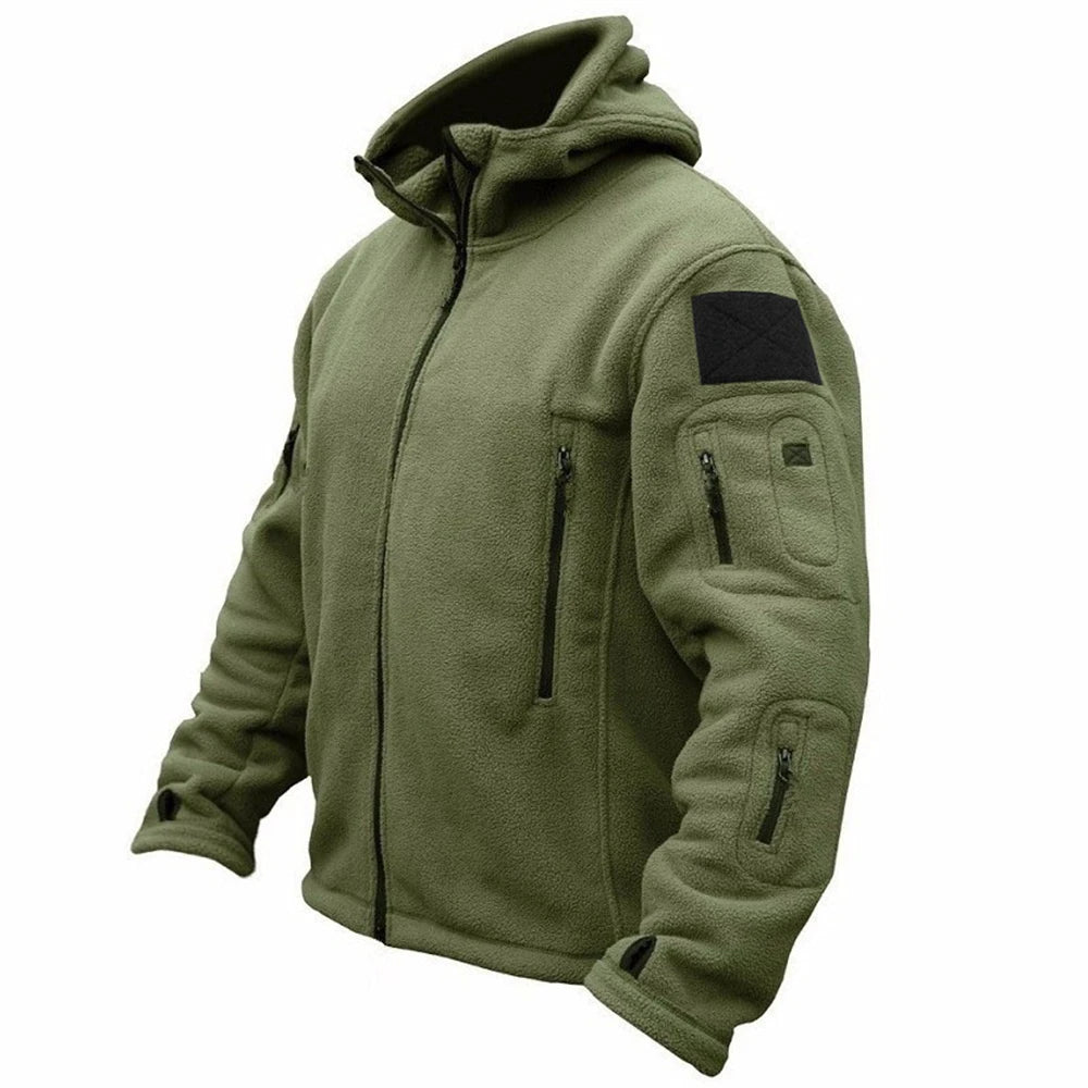 Men’s US Military Winter Fleece Tactical Softshell Hooded Jacket